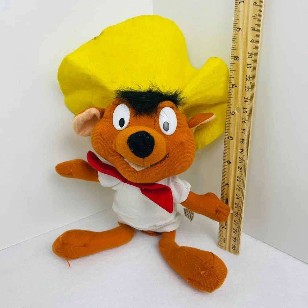 Vintage Looney Tunes Speedy Gonzales Plush Toy 11 Inch Yellow Sombrero Mouse